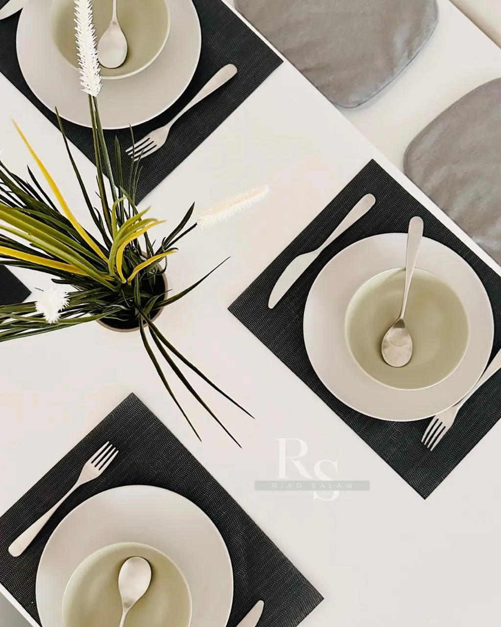 Comfortable guest room with bed and storage